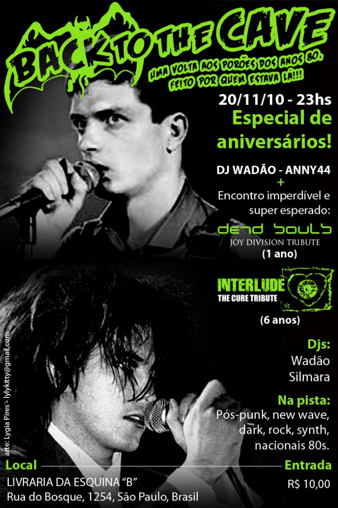 Flyer do show do Interlude na Livraria da Esquina (20/11/10.)